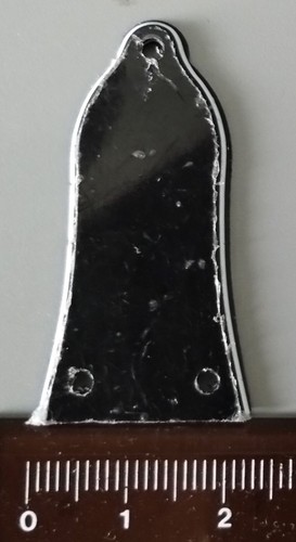 Guitar Truss Rod Cover, (Smaller Bell), Gloss Black/White Plastic, FREE POSTAGE - Picture 2 of 5