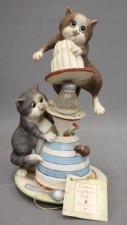 2005 Enesco LJS COMIC & CURIOUS CATS "ALL WASHED UP" A5963 Resin Figure 7.5" E38