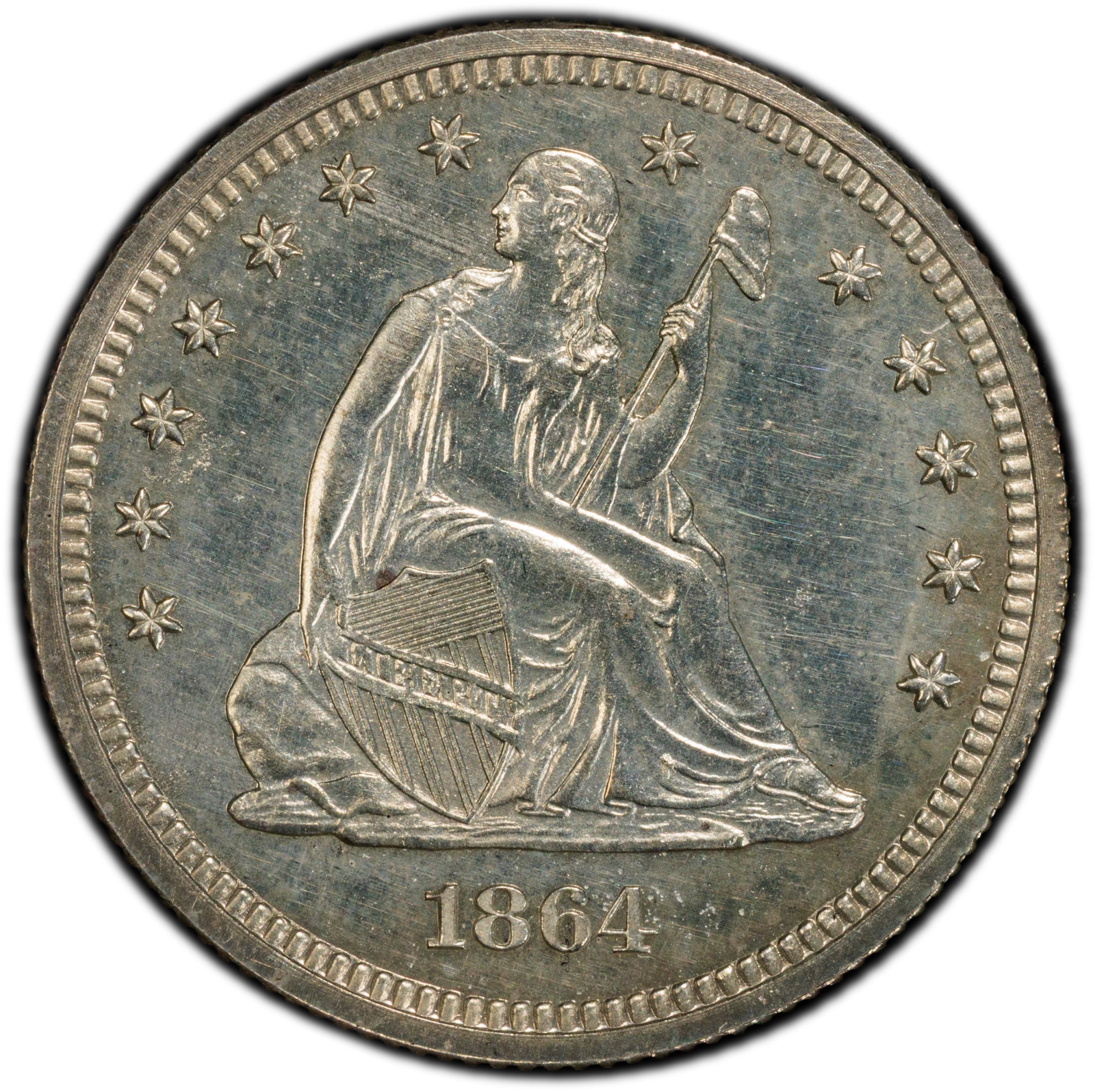 1864 25C J-384 Pattern PCGS PR64