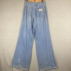 Vintage 1970s Levis Womens W28 L34 Wide Leg Flared Talon 42 Rare Denim Zip Fly