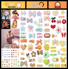 68 Pcs No Slip Hair Clips for Girls - Assorted Barrettes Cute Bows, Kids Acces