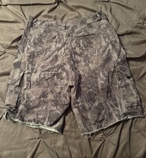 American Stitch Camo Twill Cargo Shorts Mens M Raw Hem Military Utility 9 NEW