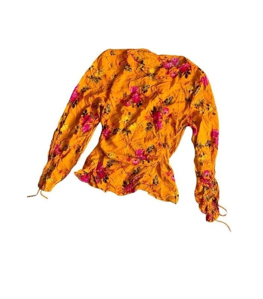Women ZARA Shirt Orange Viscose 36