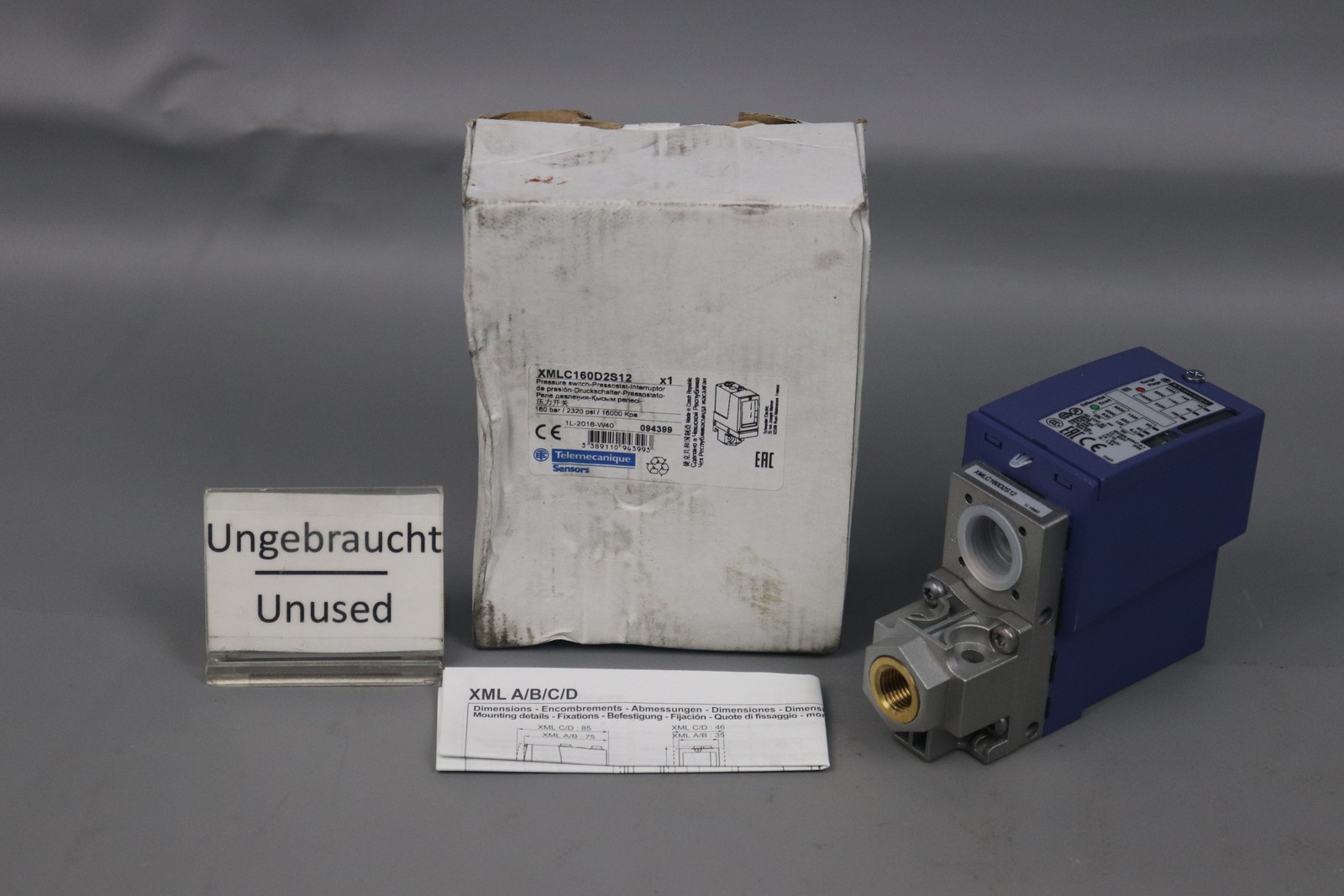 Telemechanique XMLC160D2S12 Druckschalter 160bar 2320psi 16000KPa Unused OVP