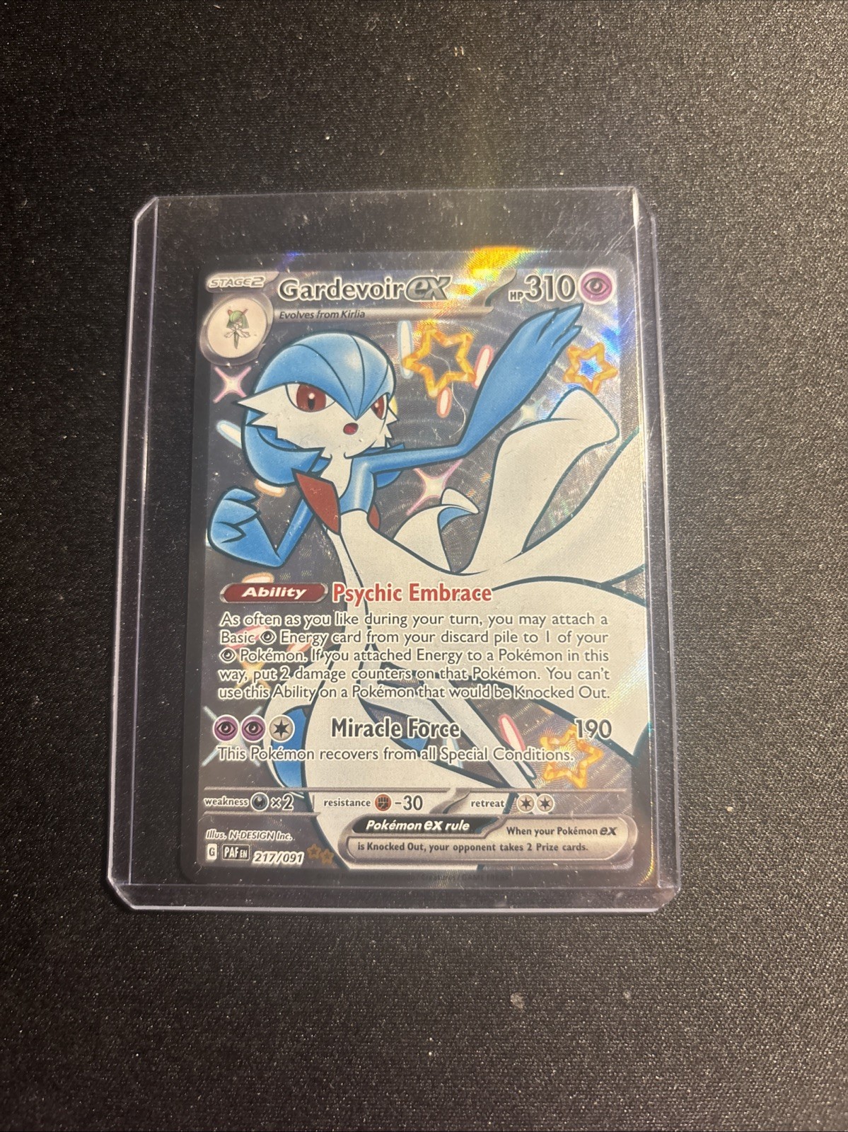 Pokémon TCG Gardevoir EX Holo Shiny Ultra Rare Card 217/091 SV4.5: Paldean Fates