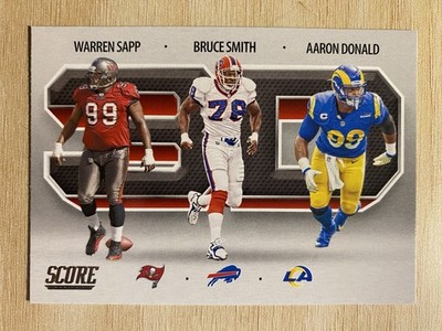 2021 Panini Score 3D Insert #3D7 Warren Sapp, Bruce Smith & Aaron Donald