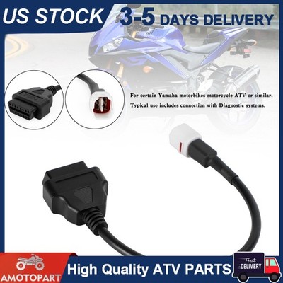 4 Pin to OBD2 Cable Diagnostic Adapter Connector Fit For Yamaha R1 R6 MT09