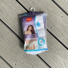 Hanes Ultimate Cotton Comfort Panties 5 Pack Size 7 L Hipsters NEW White