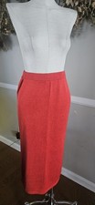 Vintage Orange Pierre Cavallo Italian Knitted Wiggle Skirt Mkd Sz S