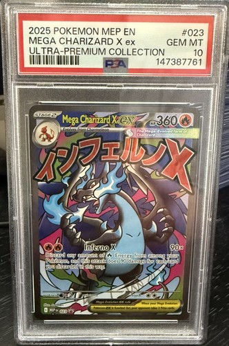 🔥2025 POKEMON MEP EN-ME BLACK STAR PROMO #023 MEGA CHARIZARD X EX PSA 10🔥