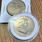 1962 Franklin Half Dollar 90% Silver with $.50 Semiquincentennial BONUS coin!