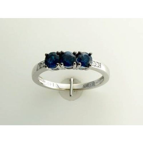 LeVian 14K White Gold White G-H SI2 Sapphire Diamond 0.94 cts Ring Size 6.5