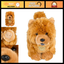 Realistic Brown Chow Chow Plush Stuffed Animal Toy - 9.8'' Soft Dog Cuddle Buddy