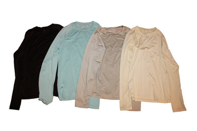 Realessentials Womens Size M Lot of 4 Crewneck Performance Long Sleeve T-Shirt