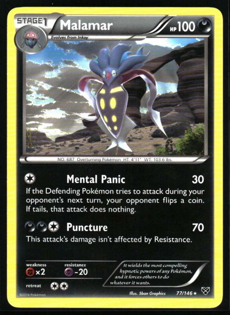 2014 XY Malamar #77 Non Holo Rare Pokemon Card