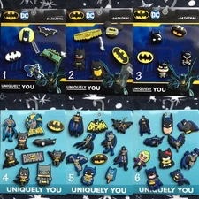 Handmade Shoe Charm Accessories Set 5 - 10 pack Dc Comics Batman Logo Batmobile