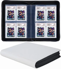 40 Pockets Graded Card Binder, Toploading PSA Slab Holder Album, PU Leather 