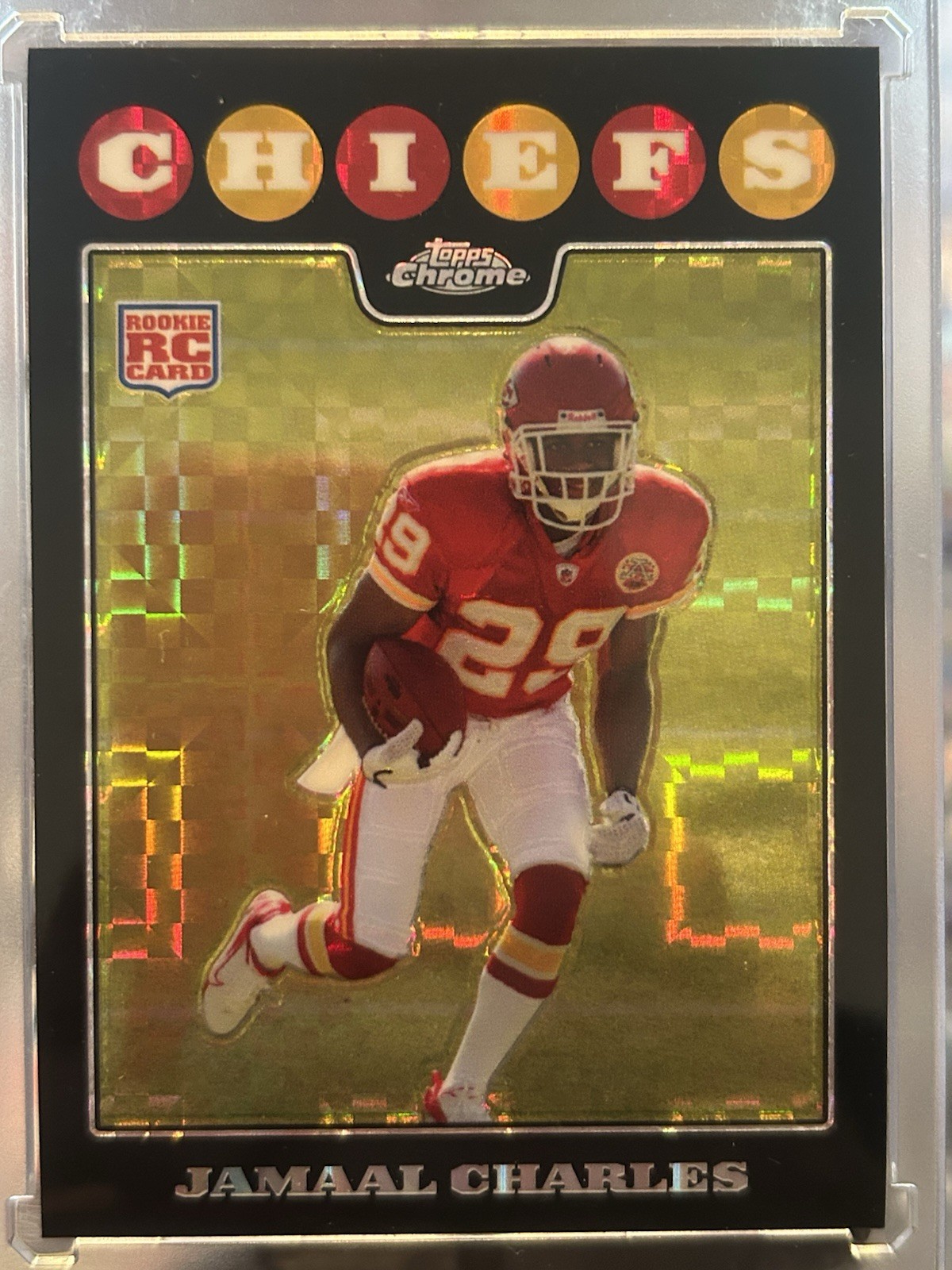 2008 Topps Chrome Football Rookie Xfractor Jamaal Charles #TC185 Chiefs