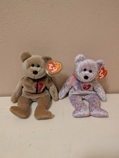 Ty Signature Bear Beanie Babies - 1999 & 2001 with Tags Retured