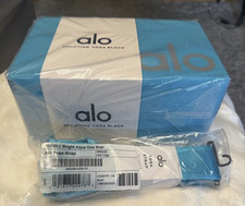 Alo Yoga Uplifting Yoga Block Aqua With Matching Yoga Strap NEW