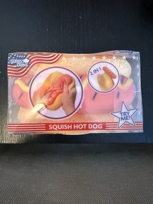 Sunny Days Jumbo Squeezy Hot Dog Squishy Toy Stress Relief Sensory Fun NEW