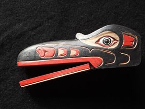 NATIVE AMERICAN MASK, NORTHWEST COAST MOVABLE MOUTH RAVEN,  WHA-0226*07674