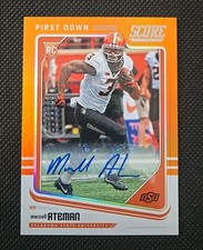 2018 Score #387 Marcell Ateman Rookie Auto 07/10- Oklahoma State Cowboys 