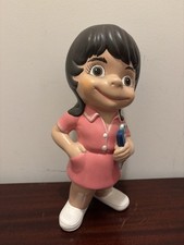 Vintage Hair Stylist Salon Worker Figure Pink Dress Helga 70s