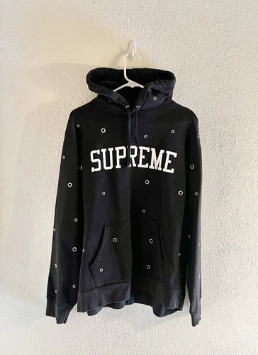 Sweat à capuche Supreme Eyelet taille L noir