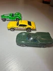 Hot Wheels 1968 redline lot: Yellow Maxi Taxi, Hiway Robber, Lola GT70