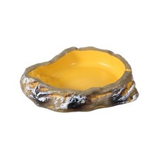 Reptile Food Bowl Reptile Feeding Dish Corner Bowl m 7.1" Yellow