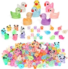 Luminous Mini Resin Ducks Tiny Animals Glow in the Dark Duck Panda Dolphin Mushr