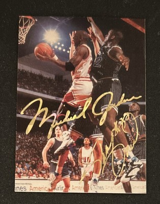 Very Rare Michael Jordan Shaquille O'Neal Gold Signatures