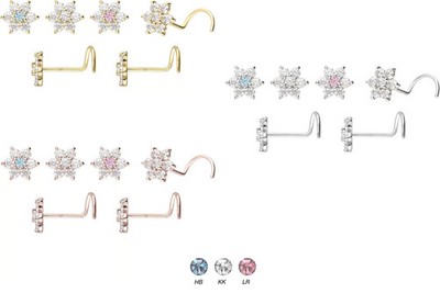 PIERCINGLINE  Nasenpiercing Stecker 14  Karat Gold Nasenstecker Spirale