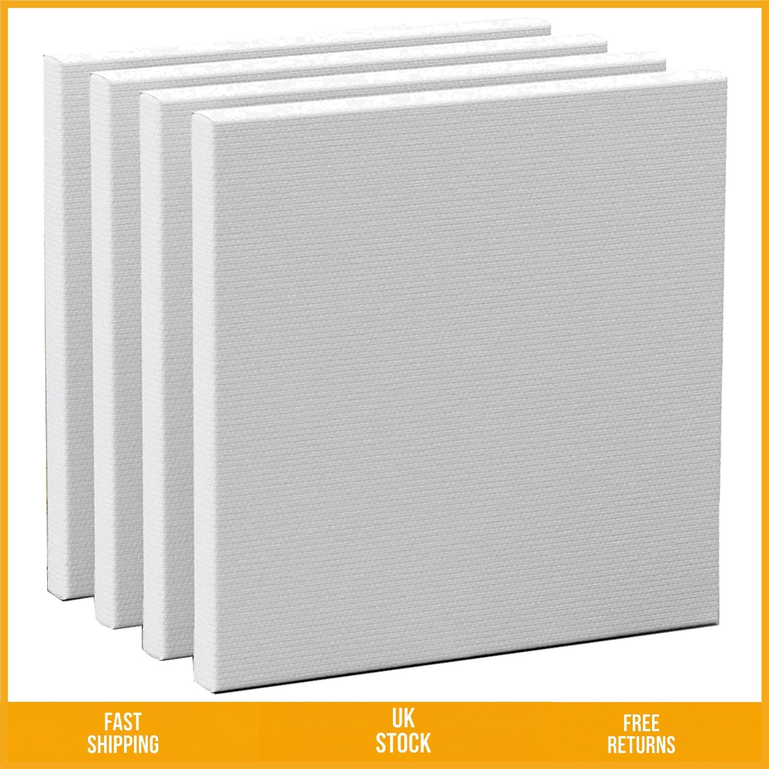Quality Stretched Cotton Artist Painting Canvas Boards 20x20cm 4 Pack