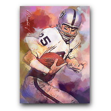 Fred Biletnikoff #8 Art Card Limited 34/50 Edward Vela Signed (Oakland Raiders)