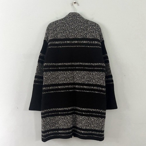 Athleta Wool Cashmere Panorama Point Black Marl Open Front Cardigan Sweater - Picture 3 of 6