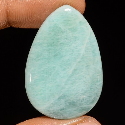 Authentic Amazonite Pear Shape Cabochon Loose Gemstone 28.5 Ct. 35X23X4 mm
