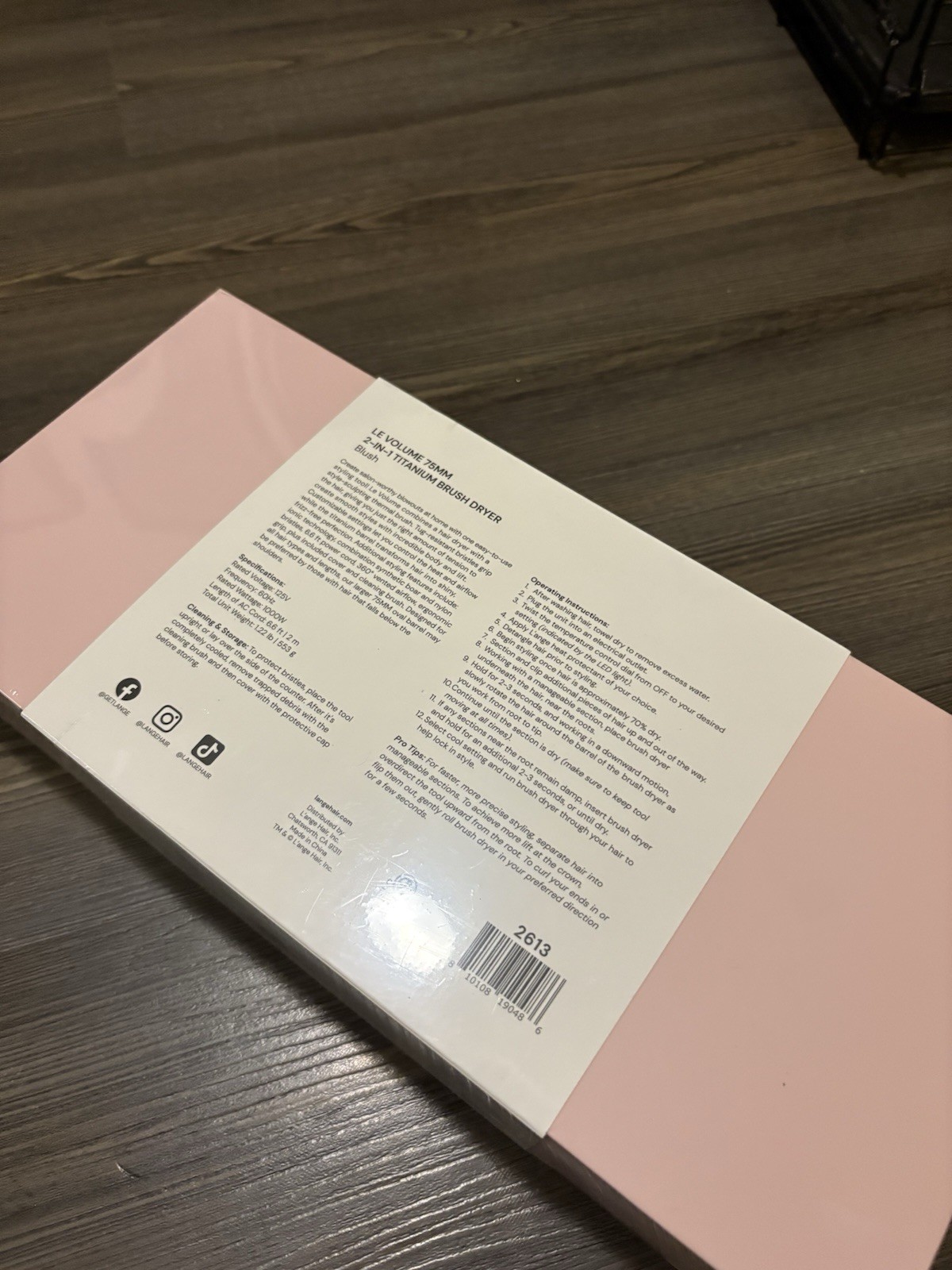 L'ange Le Volume 75mm 2-in-1 Titanium Hair Blow Dryer Styling Brush