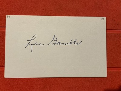 Lee Gamble  MLB Debut: 1935 Cincinnati Reds   Autograph  
