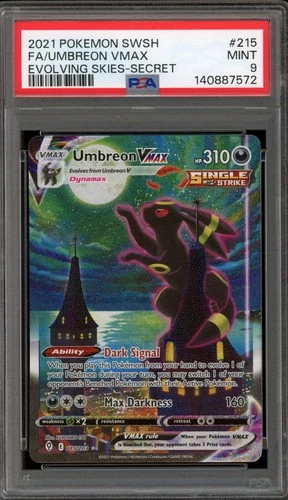 Pokemon Umbreon VMAX Evolving Skies Secret Rare Full Alt Art #215 PSA 9 Mint
