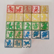 Lot of 23 Vintage Disney 1.25" Alphabet Wooden Blocks  O550 