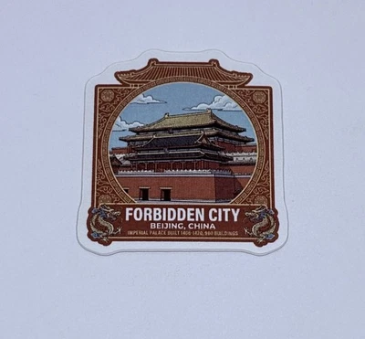 Forbidden City Sticker China Travel Historic Tour Art Decal Vinyl Souvenir Tc9 - Photo 1/2