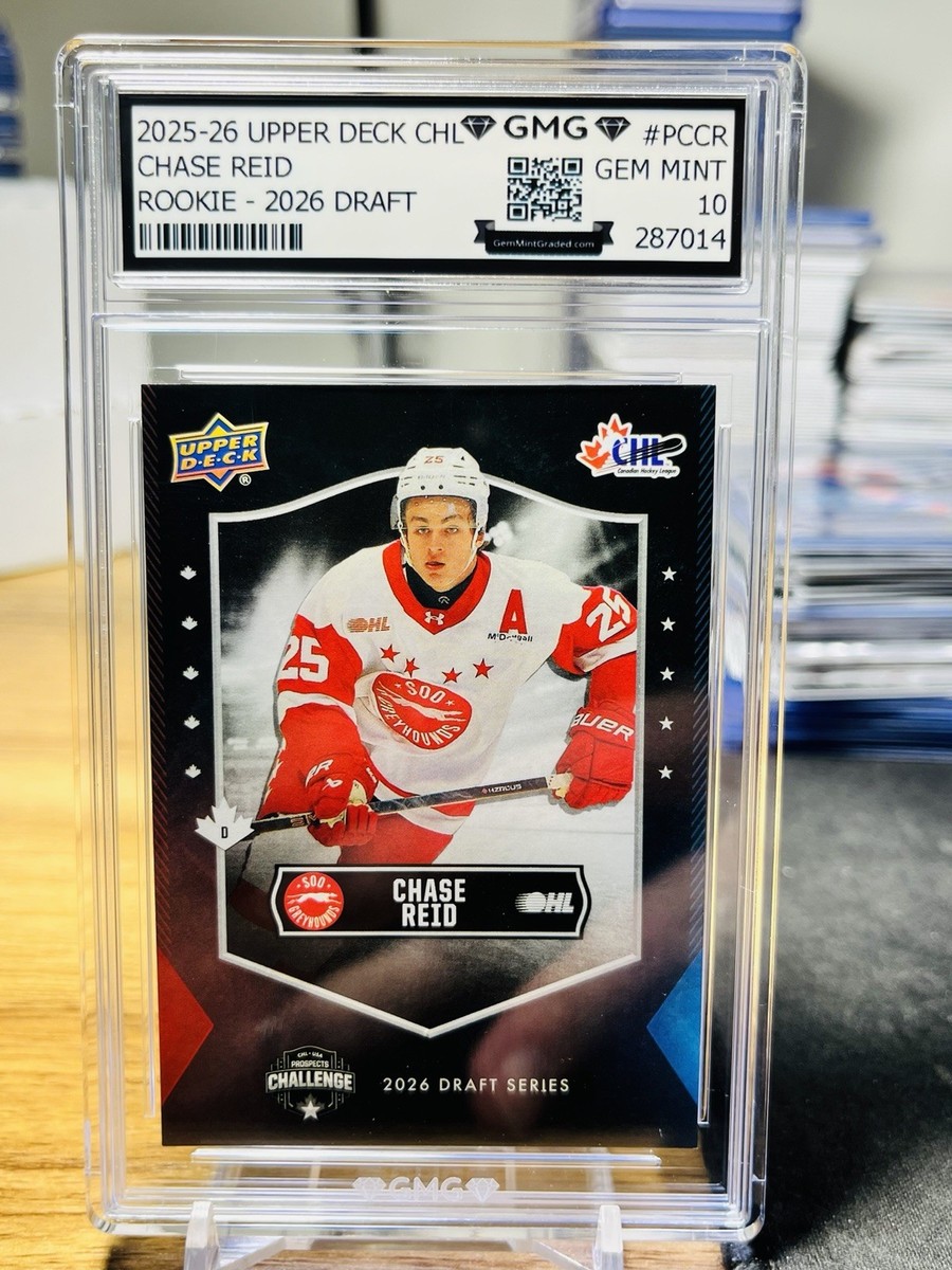 2025-26 Upper Deck CHL Chase Reid Rookie Draft GMG Graded 10 Gem