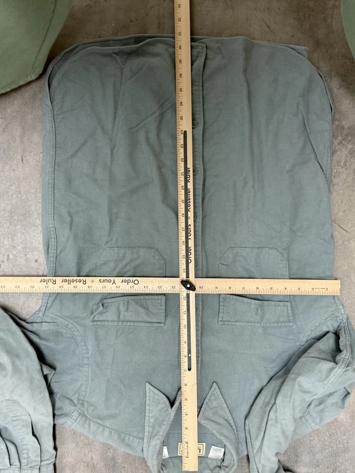 Camisa de tela gamuza vintage LL Bean hecha en EE. UU. para hombre talla 16 grande verde Foto 3 de 3