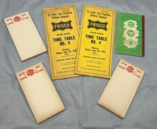 FRISCO RAILROAD  TIME TABLES MKT MEMO PADS SAFETY AND FIRST AID BOOKLET