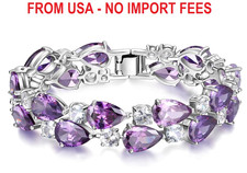 EVER FAITH Cubic Zirconia Dual Layer Drop Wedding Prom Tennis Bracelet Birthston