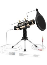 USB Microphone Condenser Recording Kit Plug Play Microphone for PC Laptop