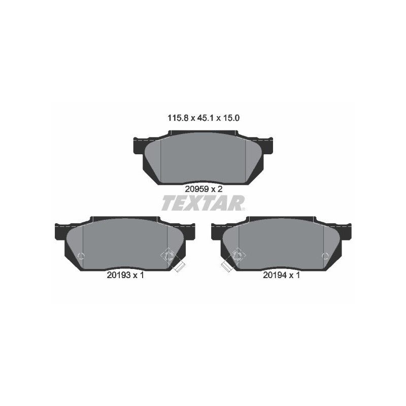 TEXTAR 2095902 Brake Pads Set Front for Civic CRX Prelude City