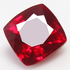 Natural 5.3 Ct Certified Mogok Deep Red Ruby 10x10 MM Cushion Unheated Gemstone